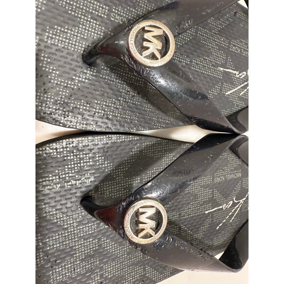MK Michael Kors Flip Flops Black Classic Size 10 - Picture 8 of 8